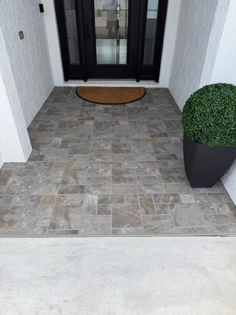 Front porch tiled floor