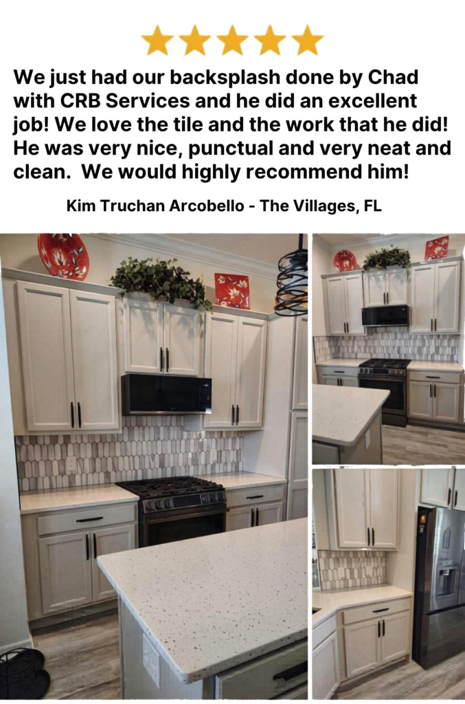 5-star customer review for CRB Services Pro, a tile contractor in The Villages, FL.