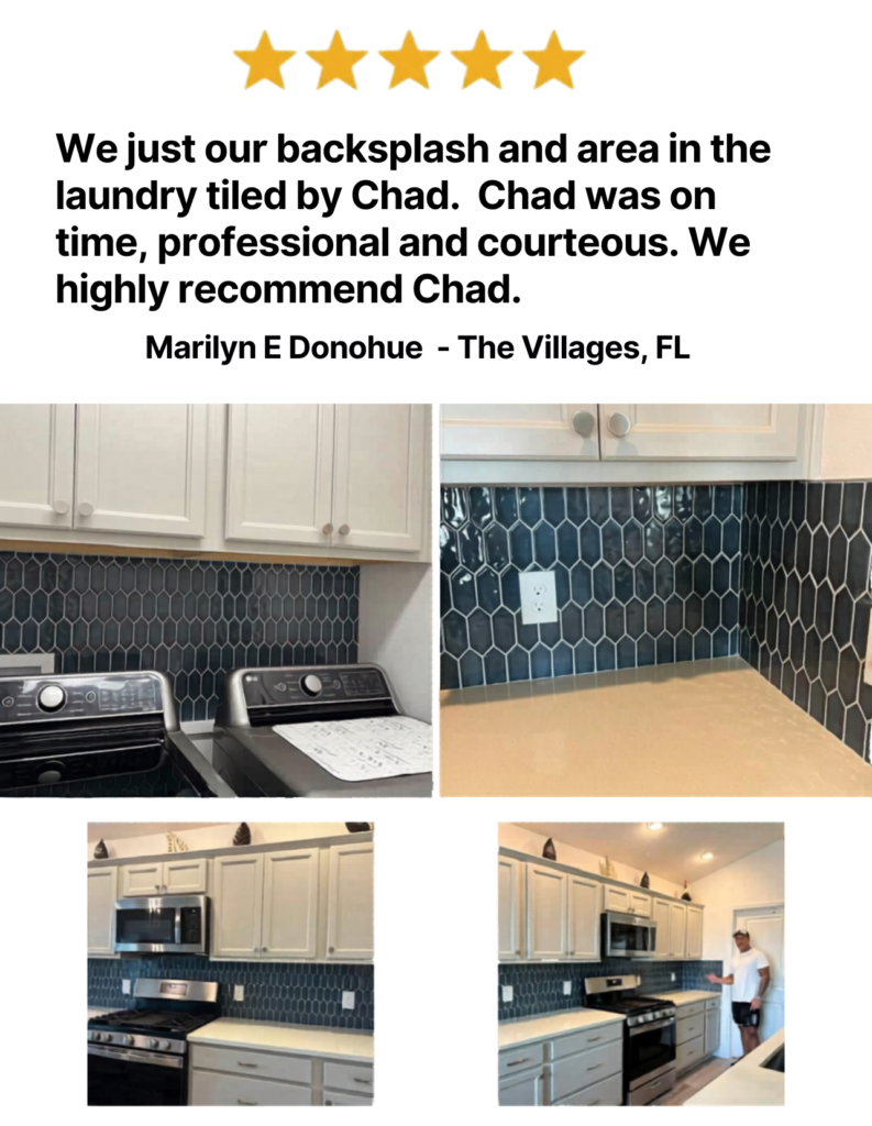 5-star customer review for CRB Services Pro, a tile contractor in The Villages, FL.