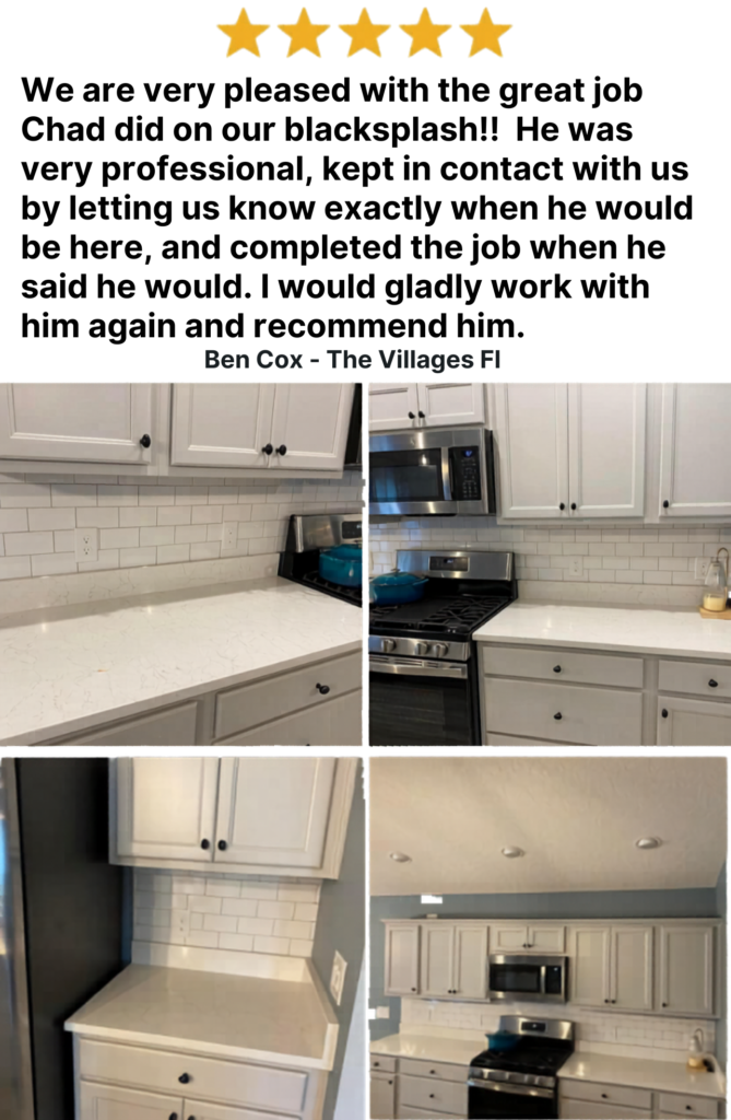 5-star customer review for CRB Services Pro, a tile contractor in The Villages, FL.